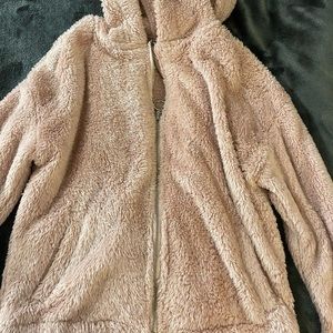 pink zip up hoodie